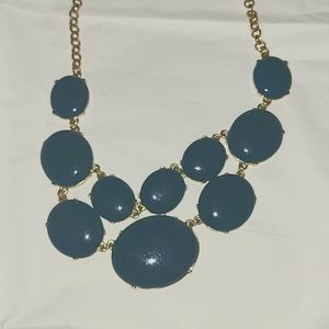 Lot of 2 Blue and Gold Bead Necklaces (Costume)
